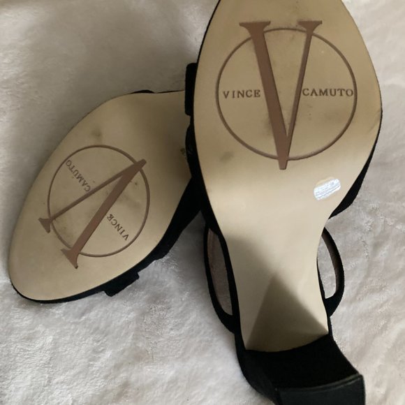 Vince Camuto Clarkson Suede Jeweled Platform Heels - Picture 4 of 5